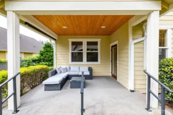Covered back patio to enjoy year-round - Patio furniture stays with the property