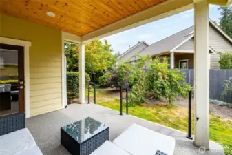 Covered back patio to enjoy throughout the seasons