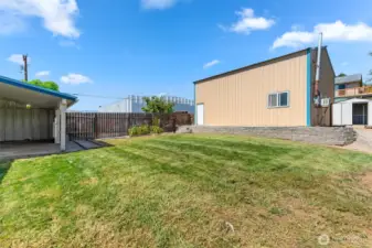 Yard space in between home and shop