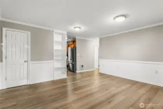 Built in storage in the living room