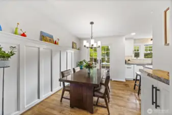 The dining room transforms the space into the perfect spot for entertaining.