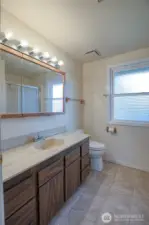 3/4 bath in primary bedroom