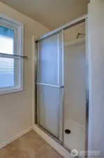 3/4 bath in primary bedroom