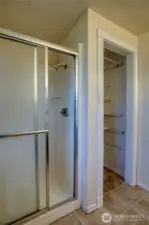 3/4 bath in primary bedroom