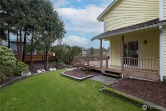 Wrap around deck area with access to/from kitchen.