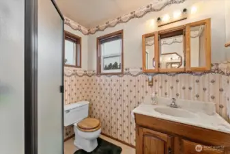 Main floor 3/4 bath near bedroom 3