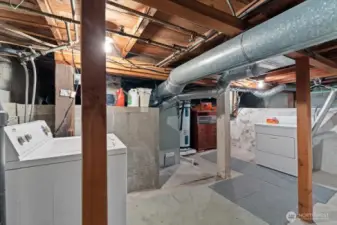 Basement laundry and storage