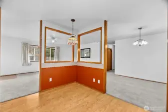 Kitchen eating area.