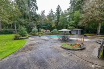Large Patio for entertaining with in-ground pool