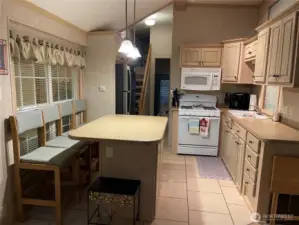 Looking at the kitchen from living area.