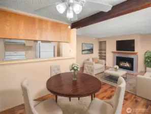 Bright dining area just off the living room with easy access to the private back patio. A perfect spot for casual meals or entertaining, with great natural light and a functional layout.