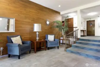 Secure lobby entrance.