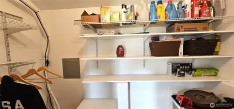 Practical walk in closet.