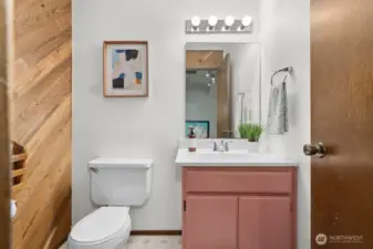 Main level powder room.