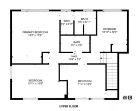 Upper floor layout.