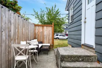 Side yard patio area- located off kitchen