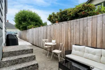 Side yard patio area- located off kitchen