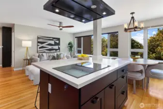 Enjoy gorgeous views of lush greenery while cooking.