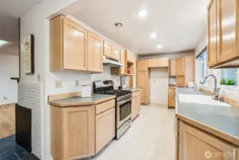 Lots of cabinets and counter space