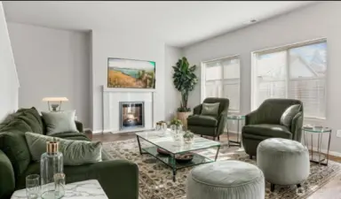 Virtually staged great room