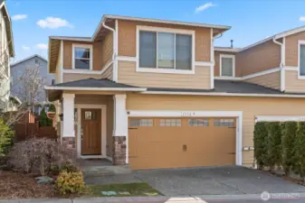 Covered entry with two car garage