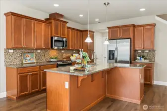 Large kitchen with garinte counter tops