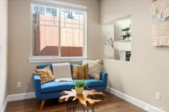 Office or sitting area right off of kitchen