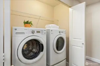 washer and dryer come with home, up stairs laundry