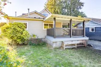 Back deck & yard