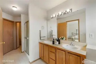 Primary Bathroom  Virtually Staged