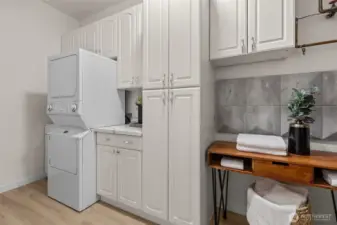 Plenty of storage space in this laundry room!