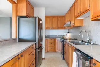Compact, yet well appointed Kitchen with newer SS appliances
