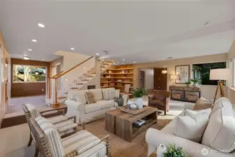 Virtually staged living area