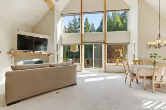 Dramatic triangular design highlighted by expansive windows that flood the home with natural light.