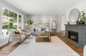 Formal living room with gas fireplace