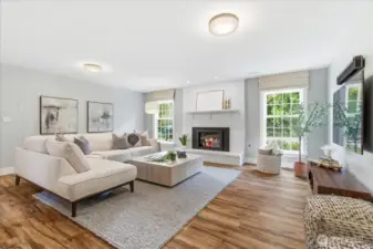 Family room with gas fireplace