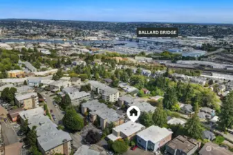 View to the NW with Ballard Locks.