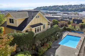 Swim in the outdoor pool and take a sauna in the pool house.