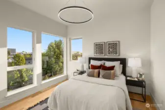 Above, primary suites beam with walls of windows, pristine 5-piece baths & expansive walk-in closets, all set before 360-degree view roof decks that you can use to bask in those sunsets all summer long.