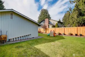 Fully fenced back yard