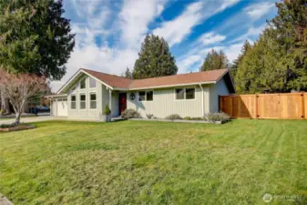 Fully fenced in back yard and patio.