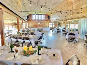 The private event barn is an amazing space for your gatherings, heated with a kitchen & bath!