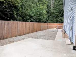 Fully fenced property backs up to a green belt on 2 sides fro privacy, and fully fenced backyard for pets. Say Yes to this address. #7120 242nd St E, Graham, WA 98338.