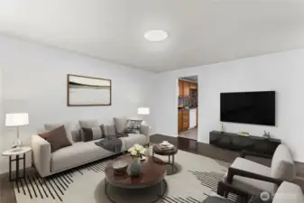 Unit B Living Room - virtually staged