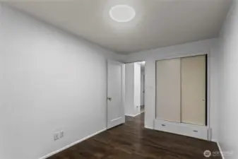 Unit B Bedroom alternate view with closet