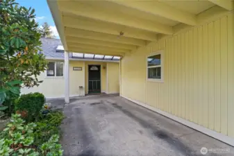 Carport in front of main entrance
