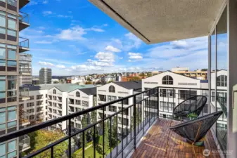 Large balcony with new wood cladding