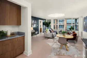 Nook in kitchen for coffee, microwave, or other appliances (2 electrical outlets available in nook)