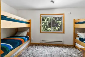 Bedroom #2 set up for guests or bunk room versatility.