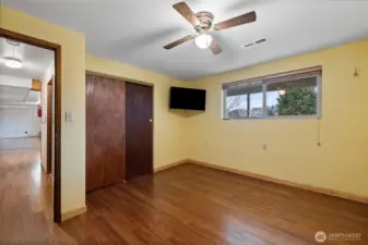 1 of 2 bedrooms downstairs.